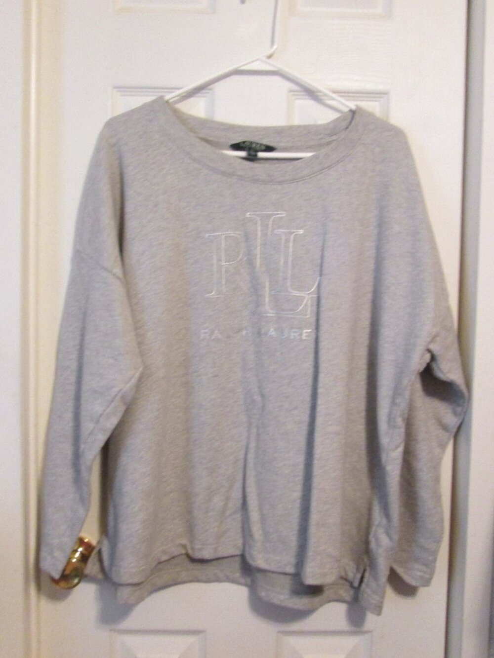 Lauren Ralph Lauren Women's Light Gray Sweatshirt 2X